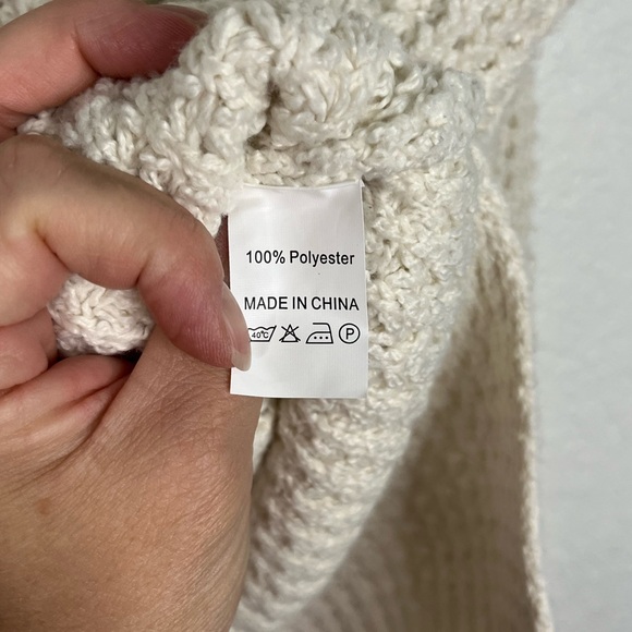 NWT Anrabees cozy off white chunky 1/4 button sweater Casual Fisherman Core - Picture 6 of 6